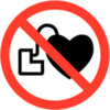 Piktogramm Herzschrittmacher verboten Ø50mm Vinylkleber ISO 7010